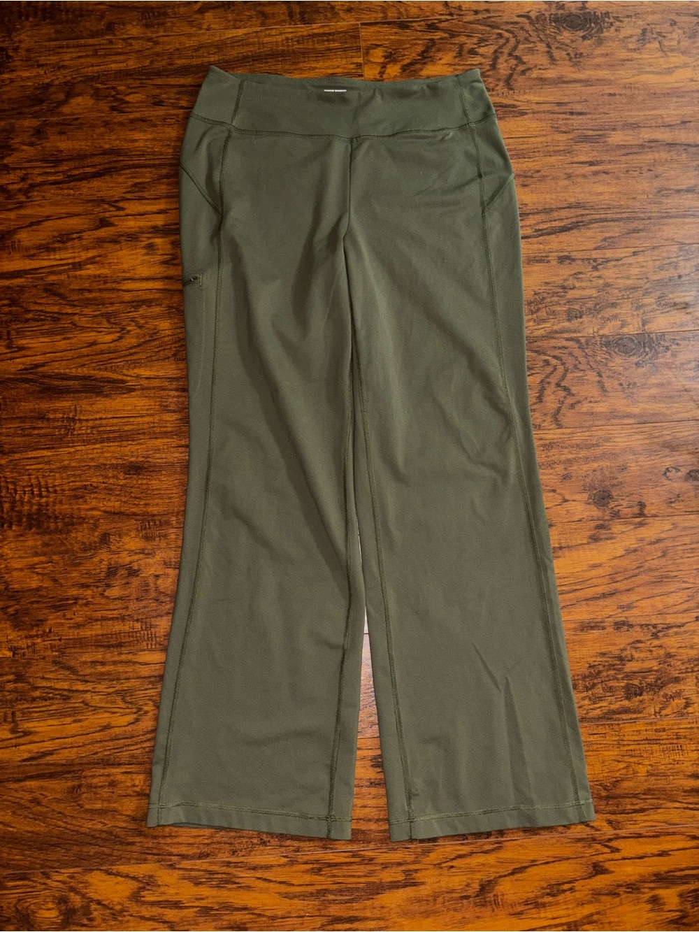 Duluth Trading Co Wide-Leg Pants NoGA Classic Bootcut Lycra Spandex Olive Green